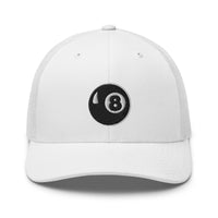 trucker hat featuring 8 Ball Pool Billiards Embroidered Retro embroidered artwork, product image 27