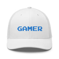 trucker hat featuring 8 Bit Gamer Embroidered Retro embroidered artwork, product image 27