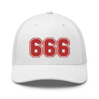 trucker hat featuring Red 666 Number of the Beast Embroidered Retro embroidered artwork, product image 27