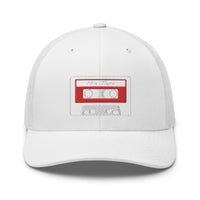 trucker hat featuring 80's Style Retro Cassette Mix Tape Embroidered Retro embroidered artwork, product image 26