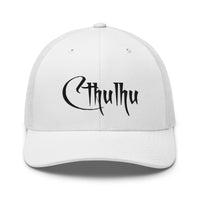 trucker hat featuring Black Call of Cthulhu Great Old Ones embroidered artwork, product image 17
