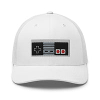 trucker hat featuring Classic 80's Game Controller Embroidered Retro embroidered artwork, product image 17
