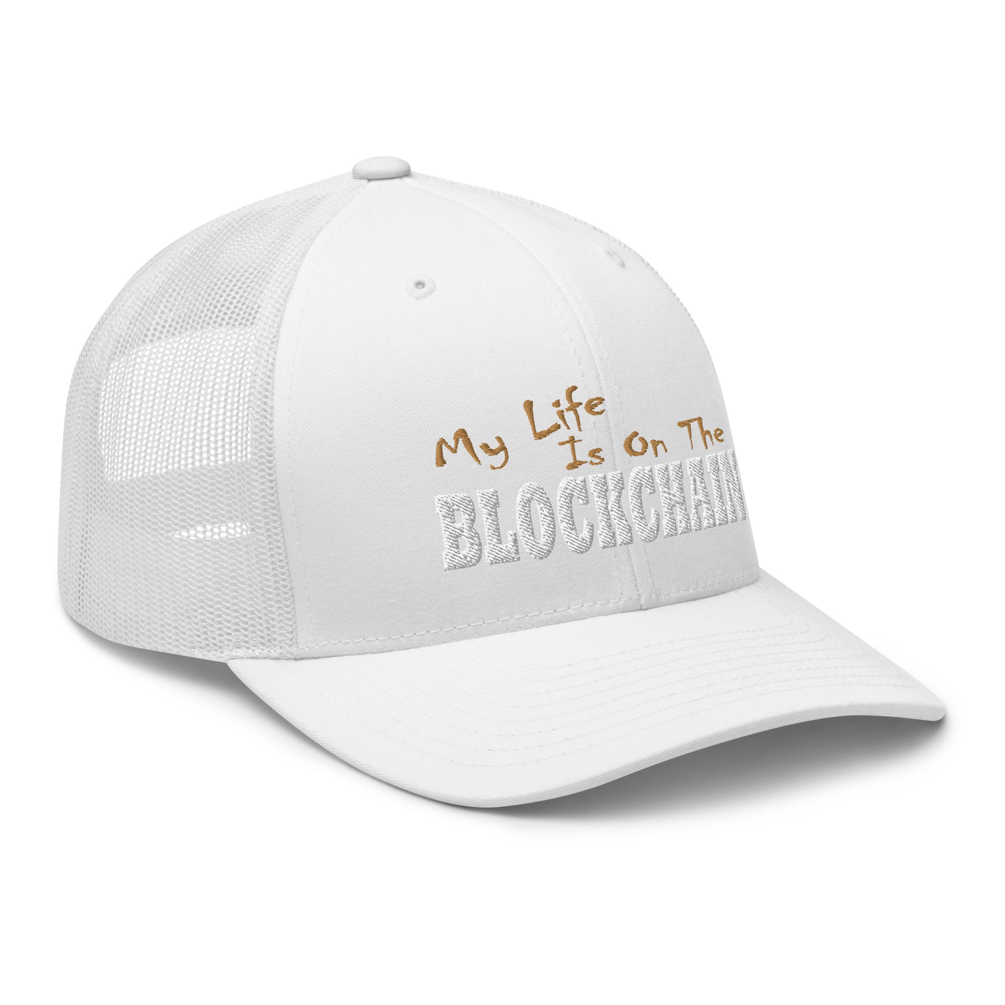 My Life is on the Blockchain Crypto Satire Bitcoin Trucker Cap Snapback Hat