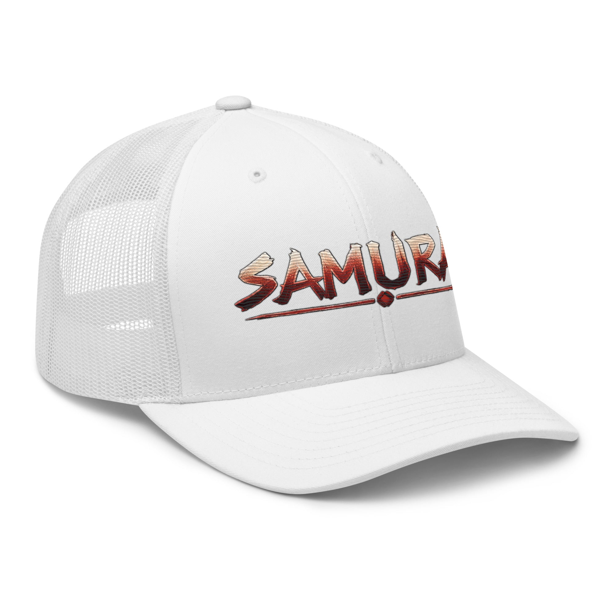 Anime Samurai Warrior Embroidered Trucker Cap Snapback Hat