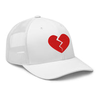 trucker hat featuring Red Broken Heart Valentine's Day embroidered artwork, product image 10