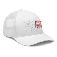 trucker hat featuring Sigil of Azazel Demon Occult Symbol embroidered artwork, product image 10