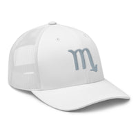 trucker hat featuring Zodiac Sign Scorpio embroidered artwork, product image 10