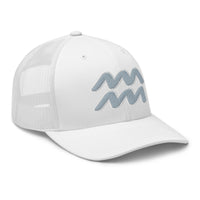 trucker hat featuring Zodiac Sign Aquarius embroidered artwork, product image 10