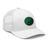 trucker hat featuring Yin Yang Green Chinese Symbol embroidered artwork, product image 10