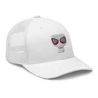 trucker hat featuring WWII Era Bio Hazard Gas Mask embroidered artwork, product image 10