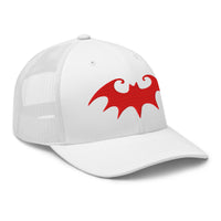 trucker hat featuring Whimsical Halloween Vampire Bat embroidered artwork, product image 10