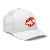 trucker hat featuring Red Vampire Novelty Fangs embroidered artwork, product image 10