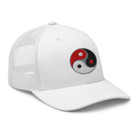 trucker hat featuring Triple Yin Yang Chinese Symbol embroidered artwork, product image 10