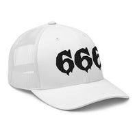 trucker hat featuring Black 666 embroidered artwork, product image 10