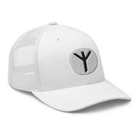 trucker hat featuring Algiz Rune embroidered artwork, product image 9