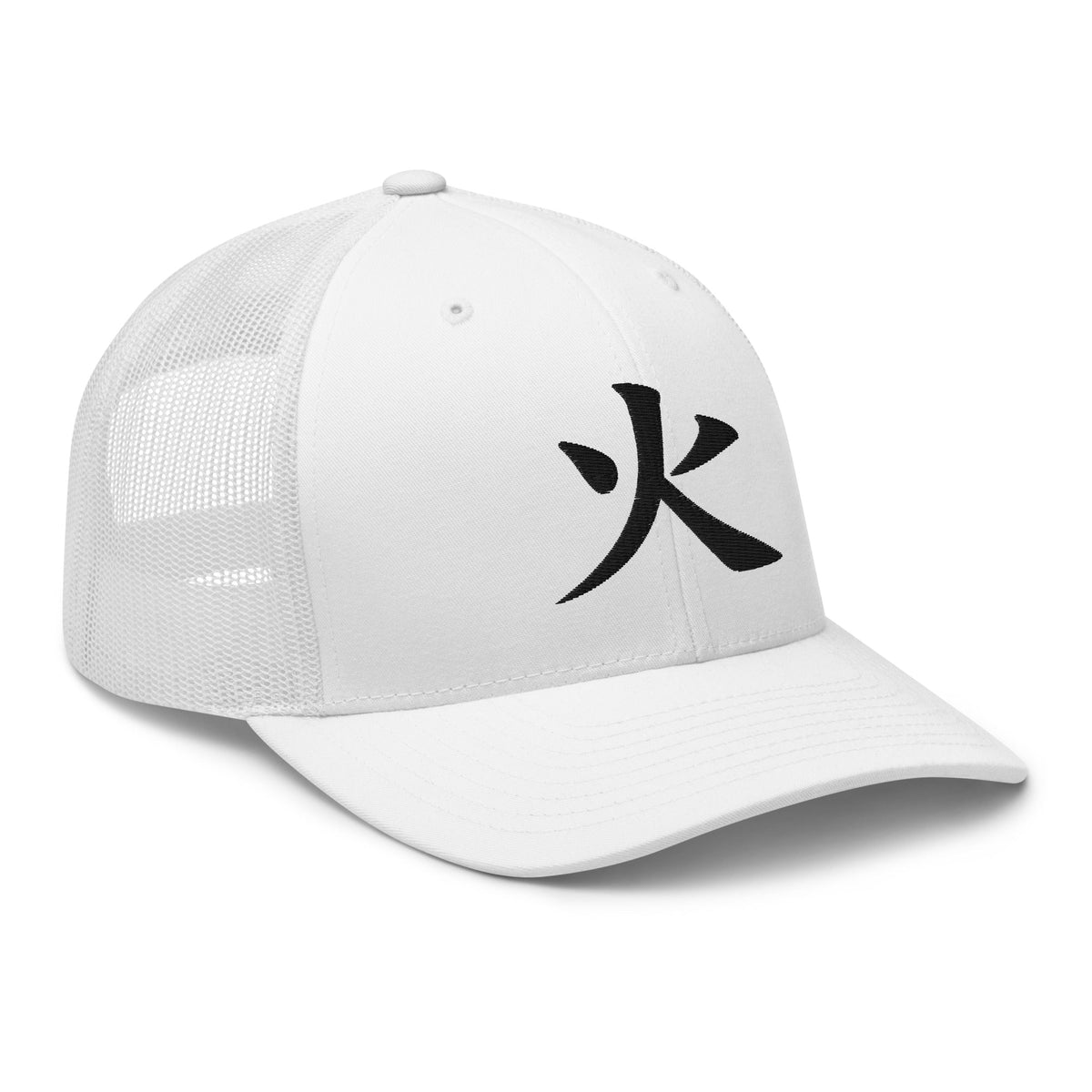 trucker hat featuring Fire Kanji Symbol 火 embroidered artwork, product image 9