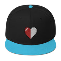 Retro 8 Bit Video Game Pixelated Half Life Heart Embroidered Flat Bill Cap embroidered snapback hat, product image 14