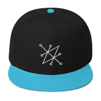 White Sigil of Fallen Angel Azazel Occult Symbol Embroidered Flat Bill Cap embroidered snapback hat, product image 13