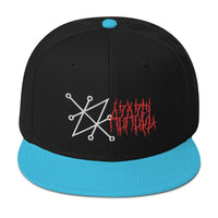 Sigil of Azazel Demon Occult Symbol Embroidered Flat Bill Cap embroidered snapback hat, product image 13