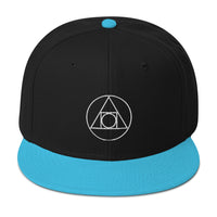Philosopher's Stone Alchemy Symbol Embroidered Flat Bill Cap embroidered snapback hat, product image 13