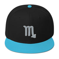 Zodiac Sign Scorpio Embroidered Flat Bill Cap embroidered snapback hat, product image 13