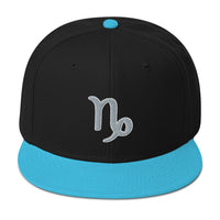 Zodiac Sign Capricorn Embroidered Flat Bill Cap embroidered snapback hat, product image 13