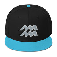 Zodiac Sign Aquarius Embroidered Flat Bill Cap embroidered snapback hat, product image 13