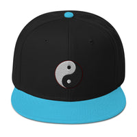 Yin and Yang Chinese Symbol Embroidered Flat Bill Cap embroidered snapback hat, product image 13