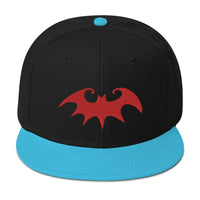 Whimsical Halloween Vampire Bat Embroidered Flat Bill Cap embroidered snapback hat, product image 13
