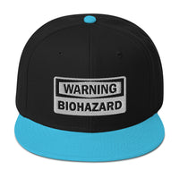 Warning Sign Bio Hazard Zombie Apocalypse Embroidered Flat Bill Cap embroidered snapback hat, product image 14