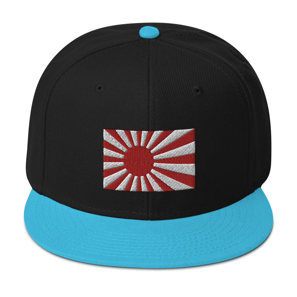 The National Flag of Japan Embroidered Flat Bill Cap Snapback Hat