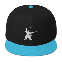 Samurai Two Sword Technique Embroidered Flat Bill Cap embroidered snapback hat, product image 14