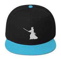 Ronin Samurai Warrior Swordsman Embroidered Flat Bill Cap embroidered snapback hat, product image 14