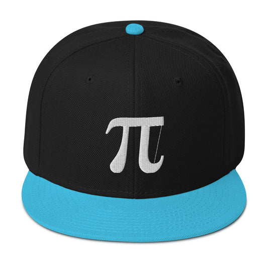 Pi Symbol π Embroidered Mathematical Equation Flat Bill Cap embroidered snapback hat, product image 1