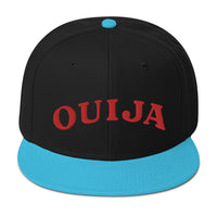 Red Ouija Spirit Board Words Embroidered Flat Bill Cap embroidered snapback hat, product image 13