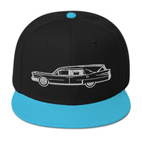 Hearse Funeral Car Embroidered Casket Coat Flat Bill Cap embroidered snapback hat, product image 13