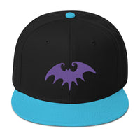Purple Halloween Gothic Vampire Bat Embroidered Flat Bill Cap embroidered snapback hat, product image 13
