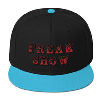 Red Circus Freak Show Embroidered Flat Bill Cap embroidered snapback hat, product image 13