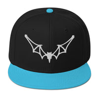 Flying Vampire Frame Bat Embroidered Flat Bill Cap embroidered snapback hat, product image 13