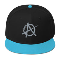 Grey Anarchy Sign Punk Rock Chaos Embroidered Flat Bill Cap embroidered snapback hat, product image 13