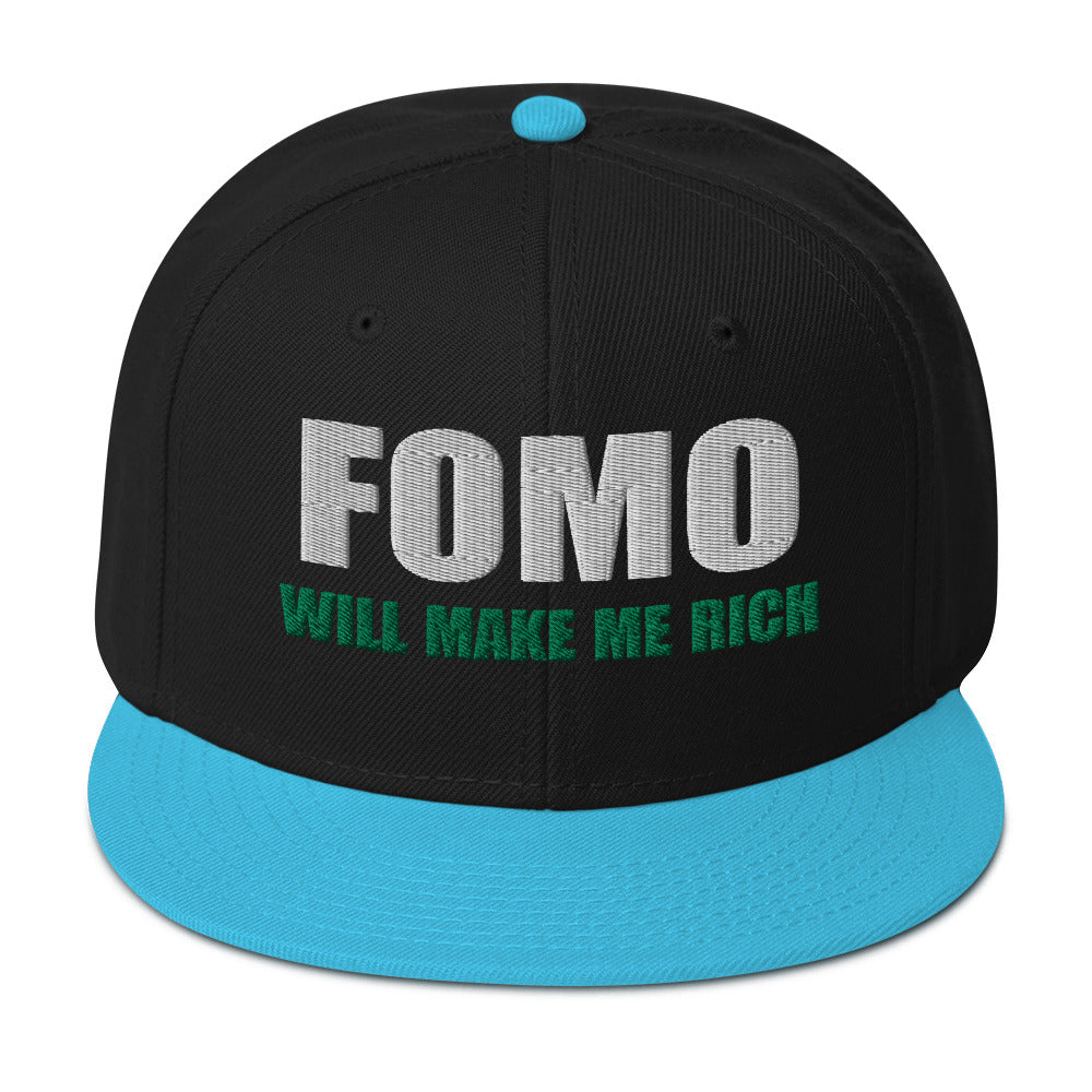 FOMO In Crypto Will Make Me Rich Bitcoin Bull Run Flat Bill Cap Snapback Hat