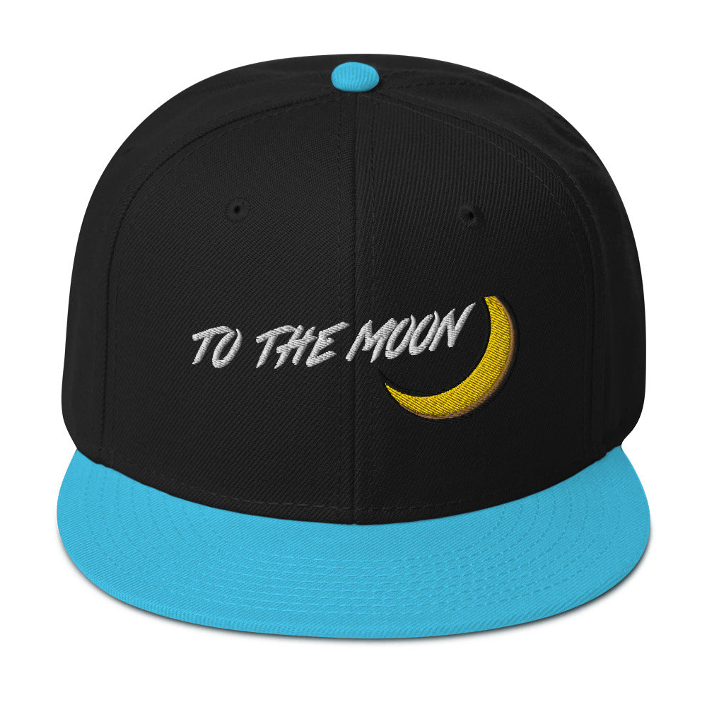 To The Moon Crypto Tokens Coins NFT Flat Bill Cap Snapback Hat