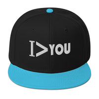 I Am Greater > Than You Sarcastic Flat Bill Cap embroidered snapback hat, product image 7
