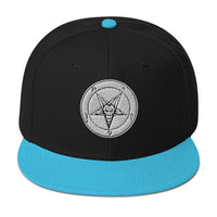 White Baphomet Sigil Snapback – Occult Satanic Flat Bill Hat, Gothic Dark Aesthetic, Alt Streetwear Embroidered Cap embroidered snapback hat, product image 7