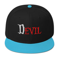 The Devil Is Evil Snapback – Occult Flat Bill Cap, Gothic Horror Embroidered Hat Dark Alt Black Metal Fashion embroidered snapback hat, product image 7