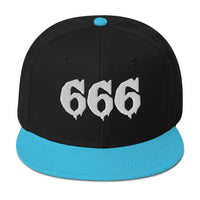 White 666 embroidered snapback hat, product image 7