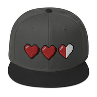 3 Heart Meter Retro 8 Bit Video Game Pixelated Embroidered Flat Bill Cap embroidered snapback hat, product image 26