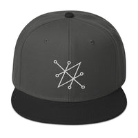 White Sigil of Fallen Angel Azazel Occult Symbol Embroidered Flat Bill Cap embroidered snapback hat, product image 25