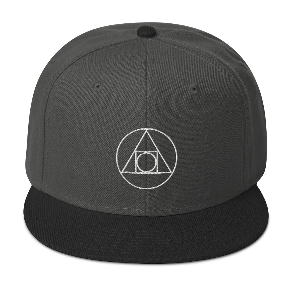 Philosopher's Stone Alchemy Symbol Embroidered Flat Bill Cap Snapback Hat