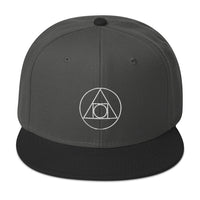 Philosopher's Stone Alchemy Symbol Embroidered Flat Bill Cap embroidered snapback hat, product image 25